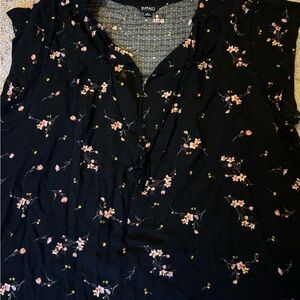 Buffalo David Bitton Black Floral Blouse
